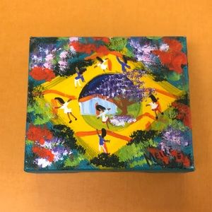 Painting of a Brazilian Flag w/‎ a Quaresmeira Tree Signifying Eternal Happiness